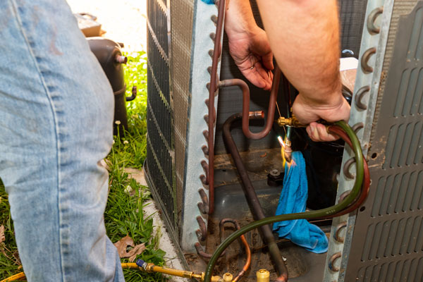 HVAC maintenance and service work